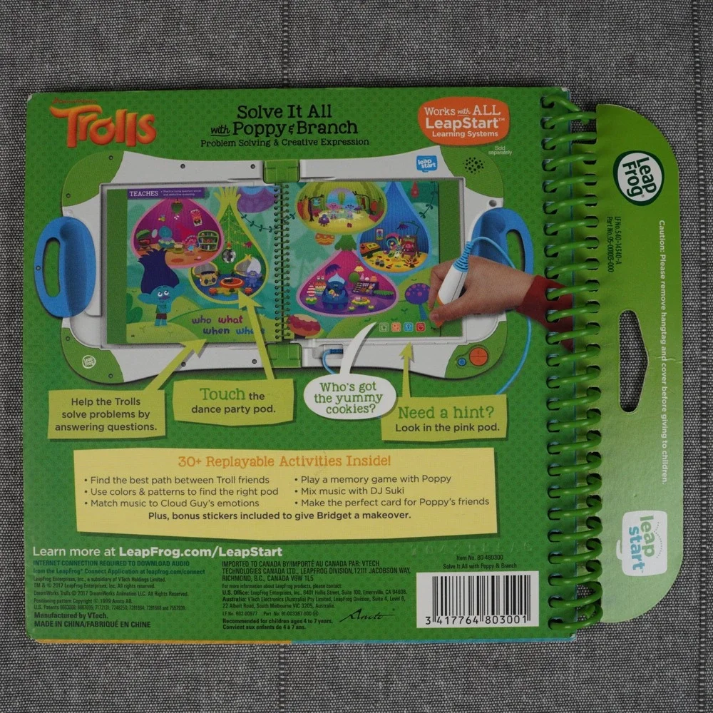 LeapFrog LeapStart Trolls Solve It All Poppy Branch Level 3 Kindergarten Book